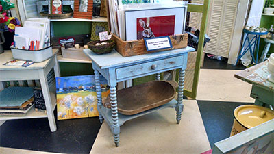 NS twig blue end table